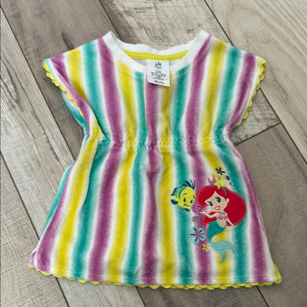 Disney Ariel Striped baby beach cover up - Purple, Yellow, Green